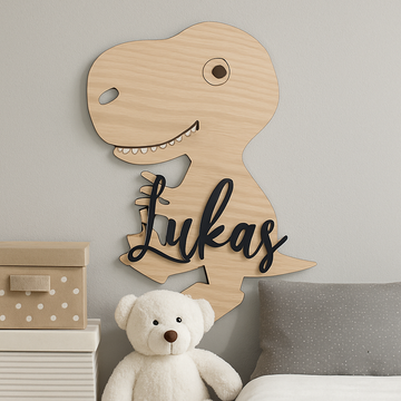 Navneskilt - Dinosaur - 26x30 cm.