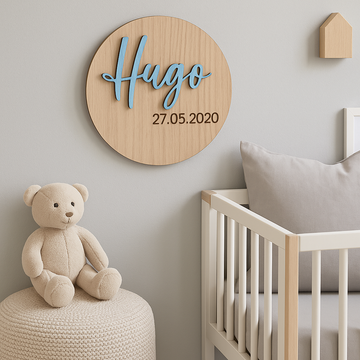 Navneskilt - Udskåret navn - 25x25 cm - Flere farver