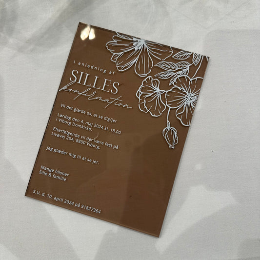 Invitation - Streg blomst - 19,5x14,5 cm.