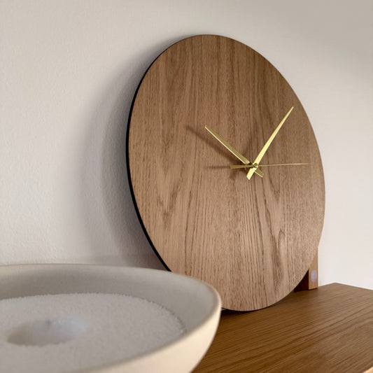 Vægur - Egetræ - Minimalistisk