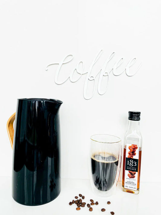 Kaffe skilt - Coffee uden bønner - 28x15 cm