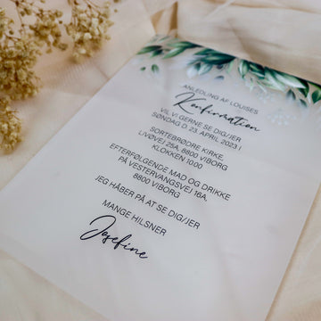Invitation - Blade, Eucalyptus - 19,5x14,5 cm.