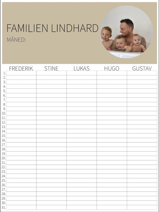 Familiekalender - Eget billede