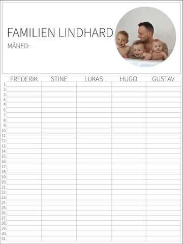 Familiekalender - Eget billede