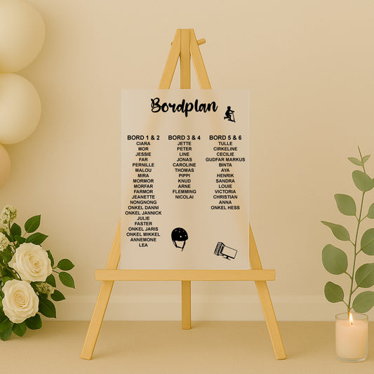 Bordplan - Drenge tema - 40x60 cm