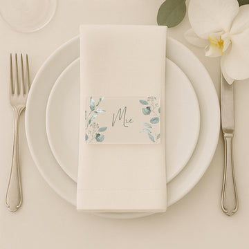 Bordkort - Grønne Blade - 8x5 cm.