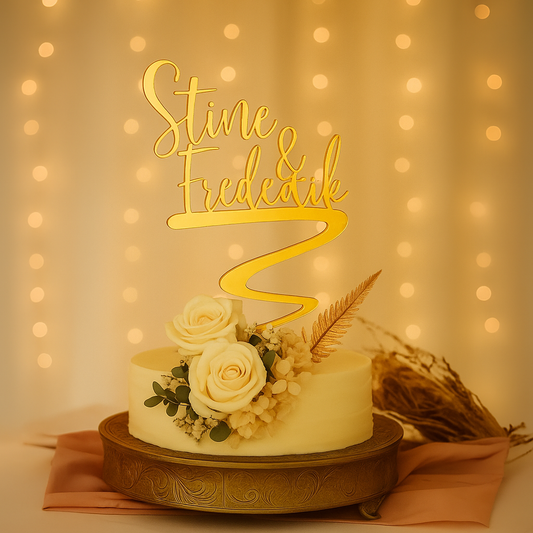 Caketopper med navn #2 - 25 cm.