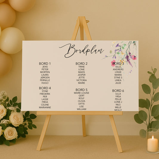Bordplan - Vilde blomster