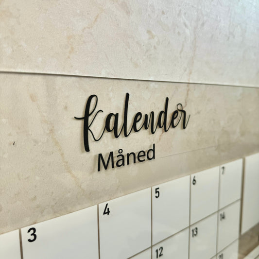 Kalender med madplan - 60×40 cm