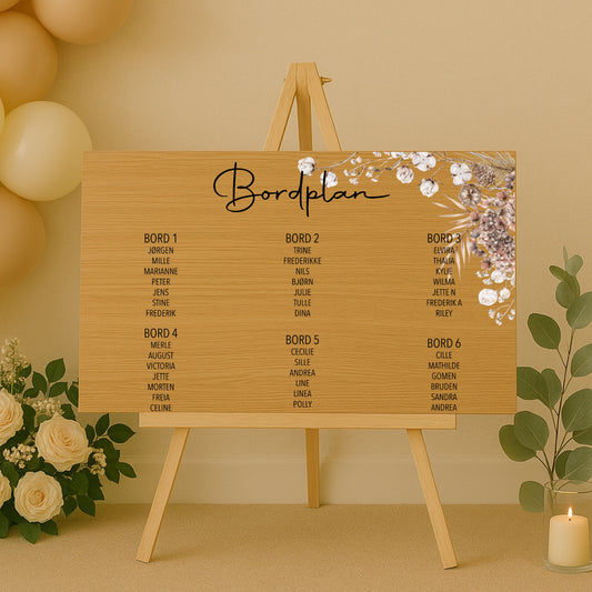 Bordplan - Tørrede blomster - 60x40 cm