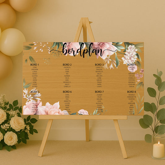 Bordplan - Blomsterkrans - 60x40 cm