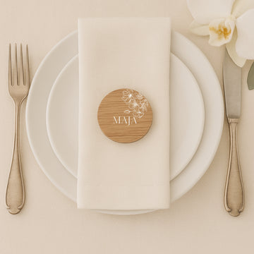 Bordkort - Streg blomst - Ø6cm.