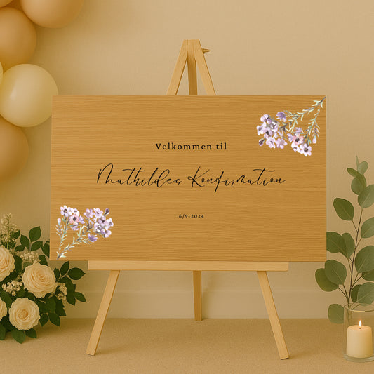 Velkomstskilt - Blomster i hjørner