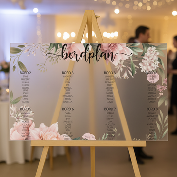 Bordplan - Blomsterkrans - 60x40 cm
