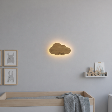 Børnelampe - Sky med navn - 35x20 cm