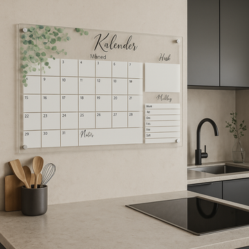 Kalender med madplan - Eucalyptus - 60×40 cm