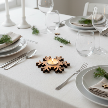 Fyrfadsstage - Snefnug #1 - 13x11 cm