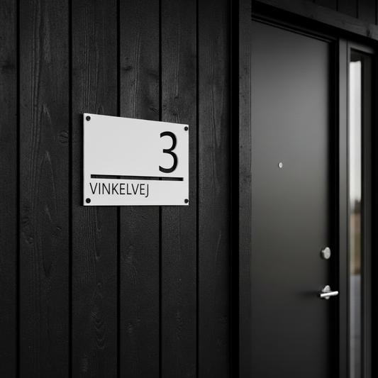 Husnummer - Firkant med personlig tekst
