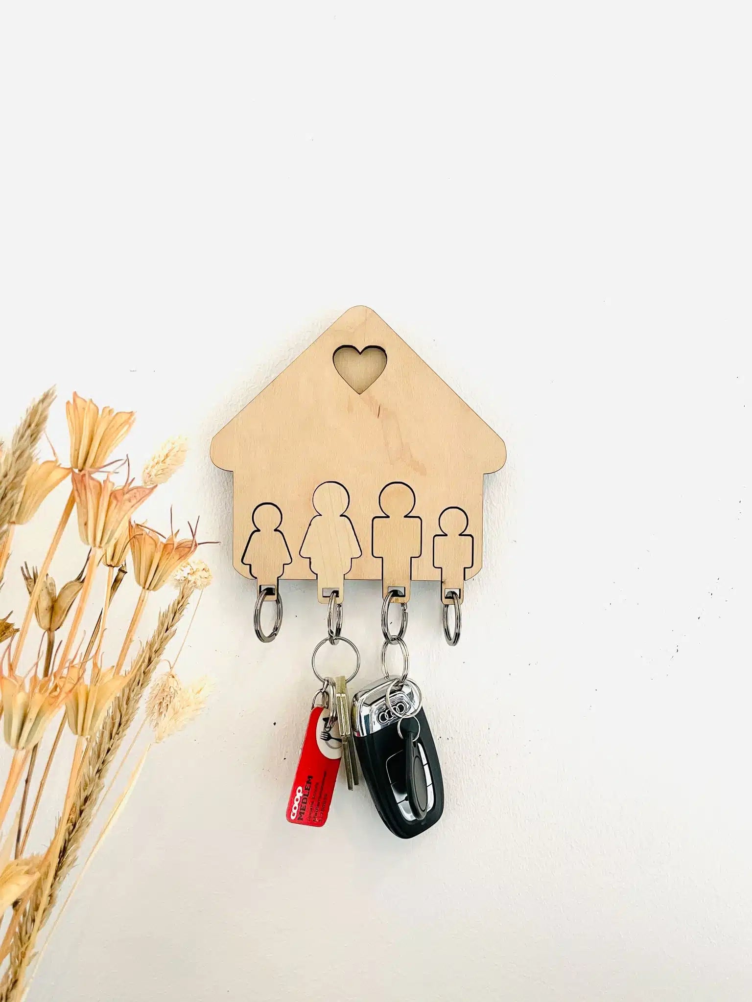 Nøgleholder/nøglehus med din familie - Forskellige størrelser