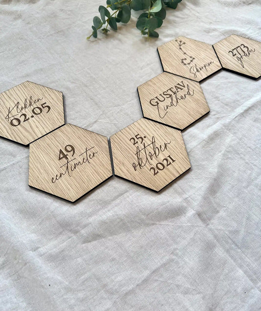 Mindeplader 6 stk - graveret tekst - 15x15 cm