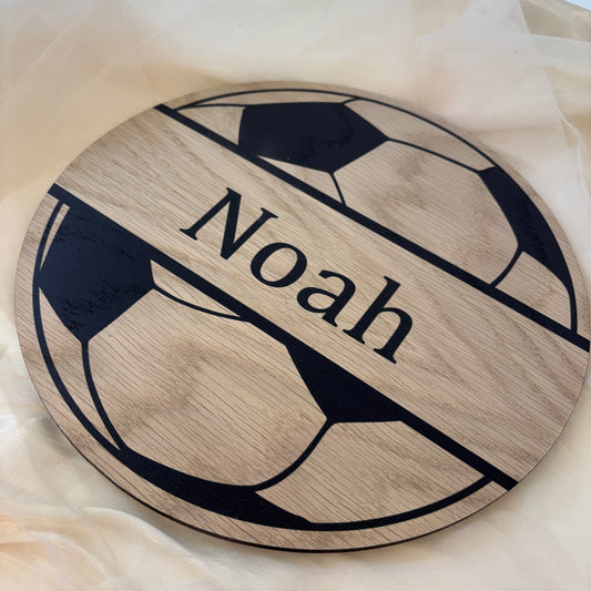 Børnelampe - Fodbold med navn - Ø26 cm