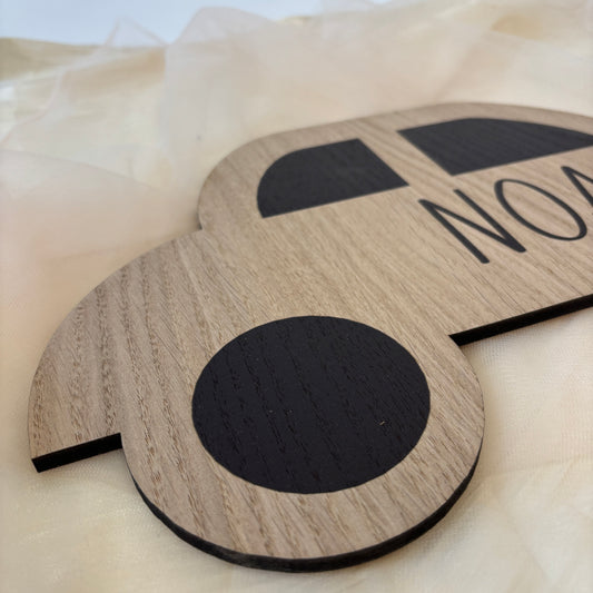Børnelampe - Bil med navn - 42x28 cm