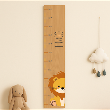 Højdemåler med navn - Løve - 120×20 cm