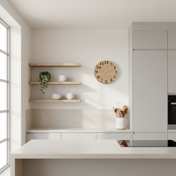 Vægur - Egetræ & spejl akryl - Tal