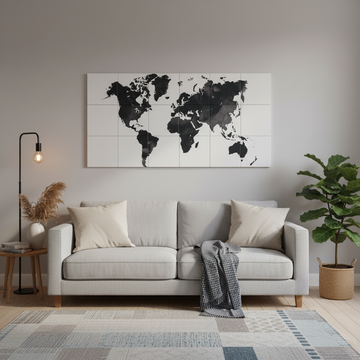 Akustikplader - verdenskort - 90x180 cm.