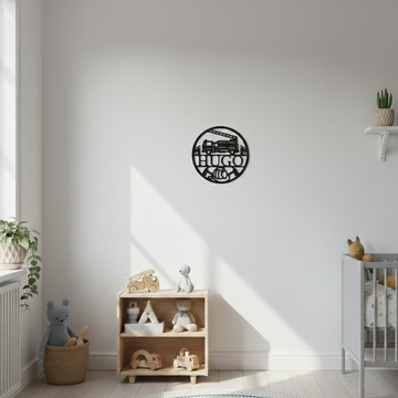 Navneskilt - Brandbil - Ø30 cm