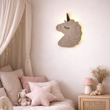 Børnelampe - Enhjørning - 28x34 cm
