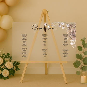 Bordplan - Tørrede blomster - 60x40 cm