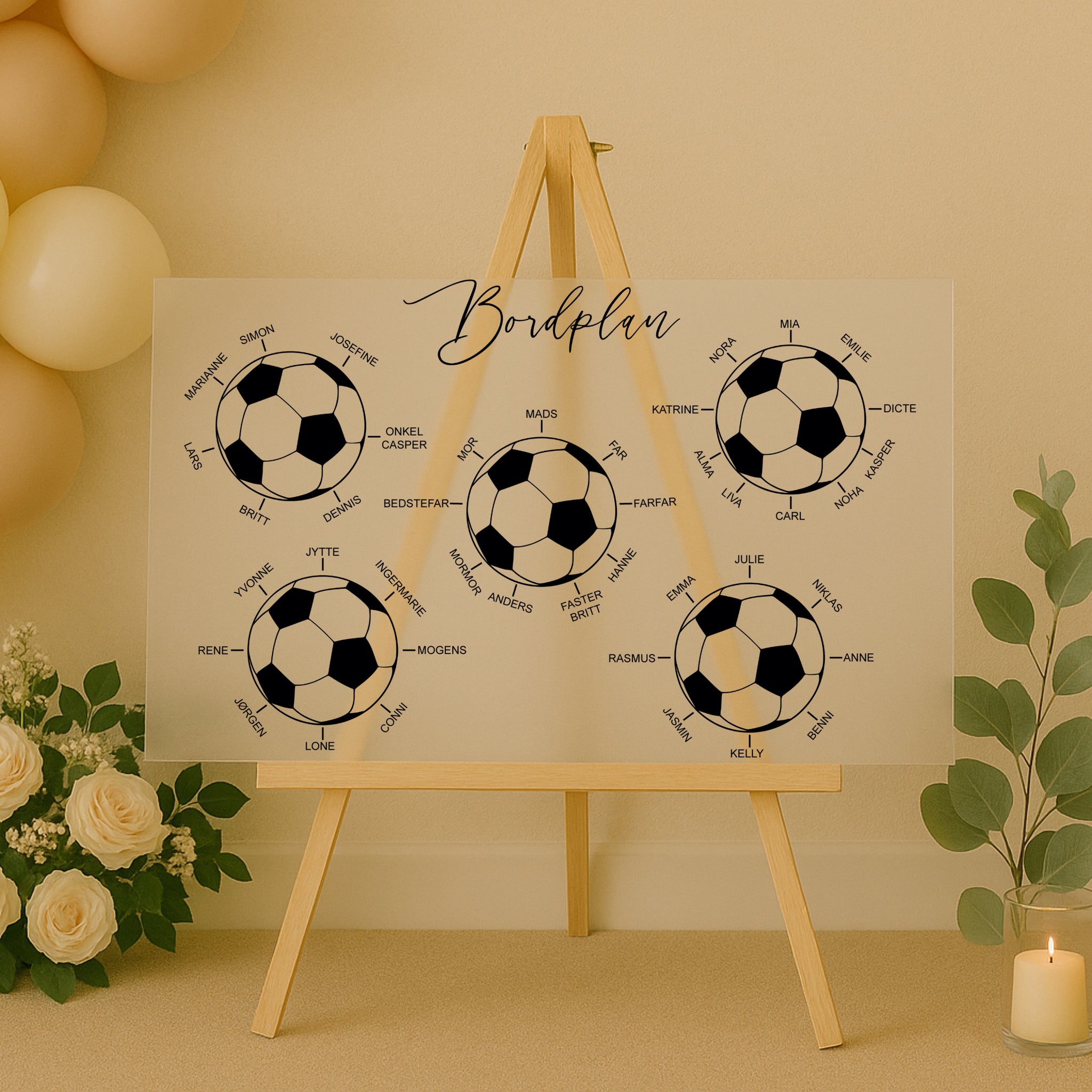 Bordplan - Fodbold - 60x40 cm