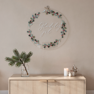 Julekrans til dør - 40×40 cm