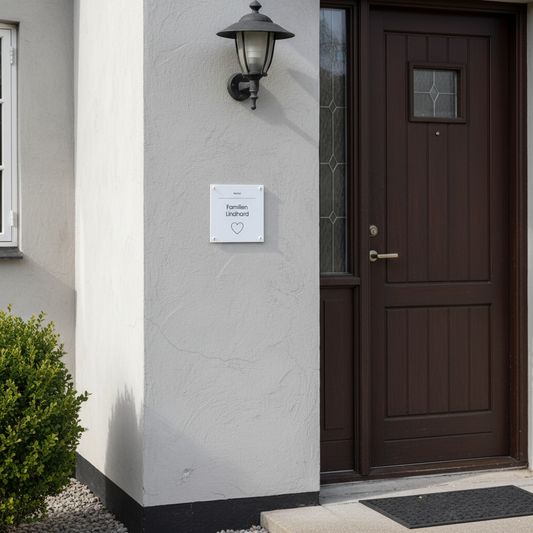 Husskilt - Eget navn - Hjerte