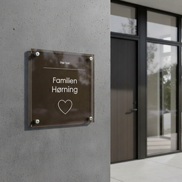 Husskilt - Eget navn - Hjerte