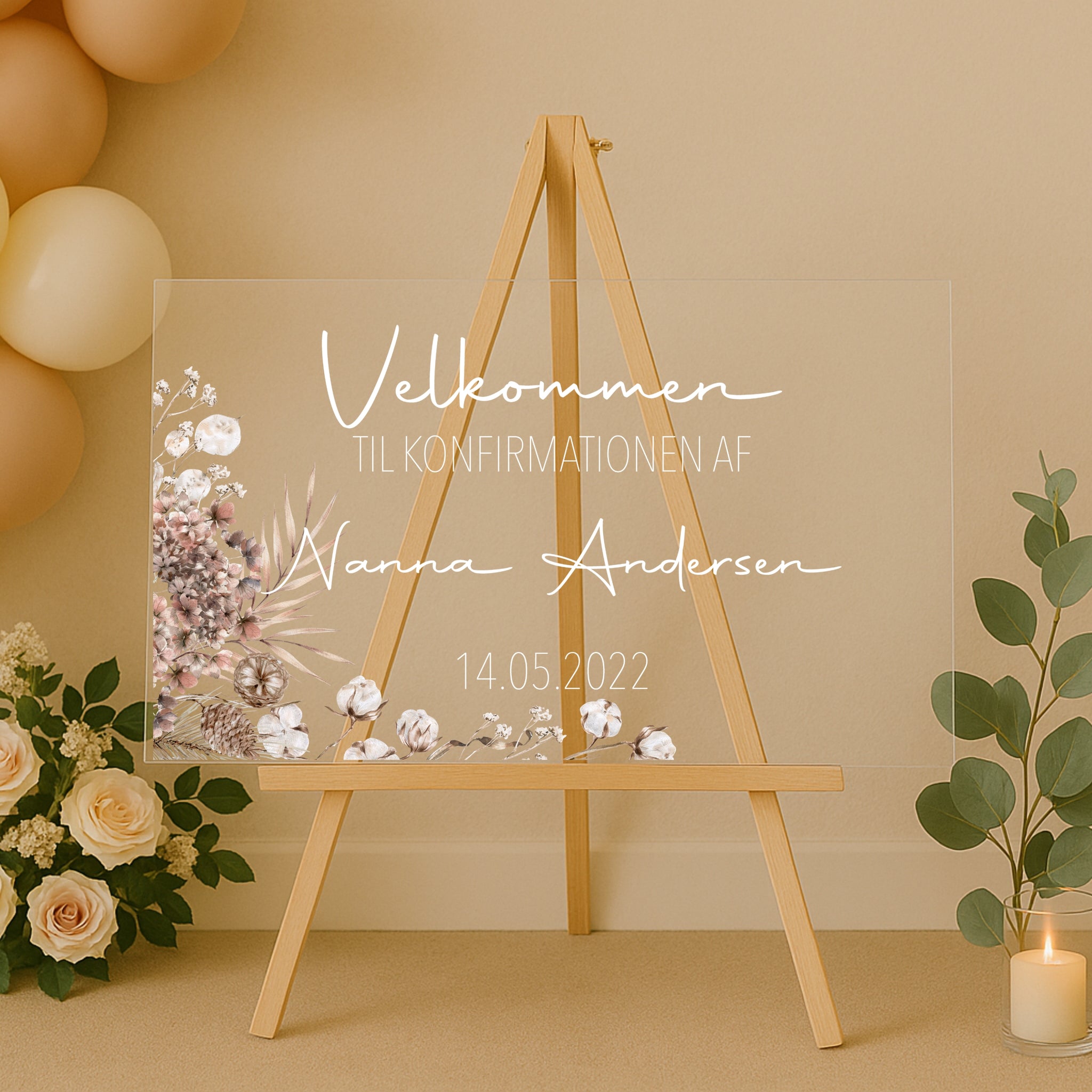 Velkomstskilt - Tørret blomster