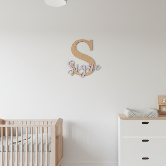 Navneskilt - Bogstav med navn - 30 cm