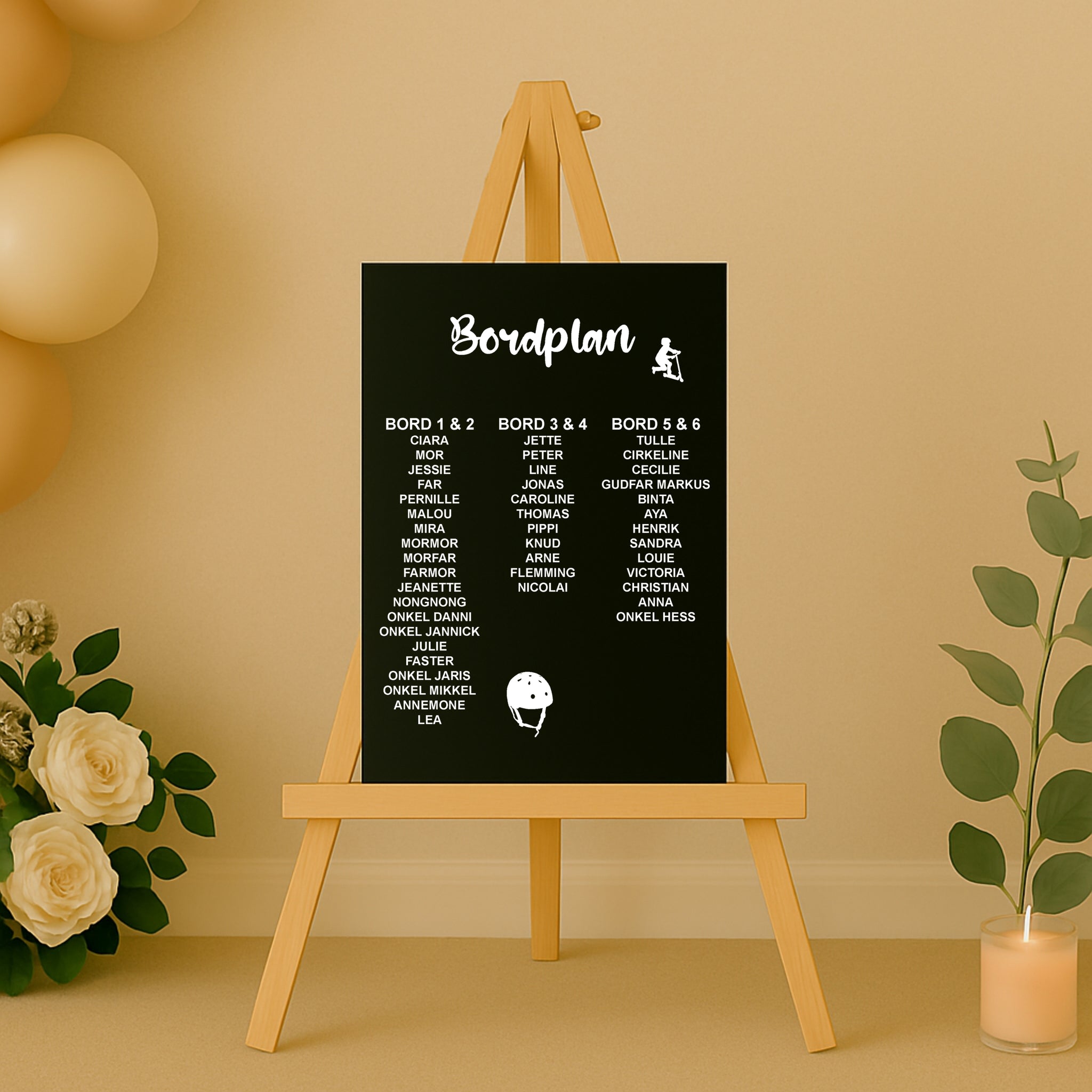 Bordplan - Drenge tema - 40x60 cm