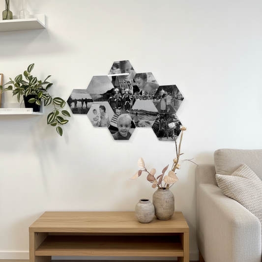 Sekskant med personligt billede - 15×15 cm