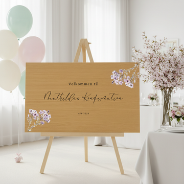 Velkomstskilt - Blomster i hjørner