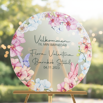 Velkomstskilt - Blomster & Sommerfugle